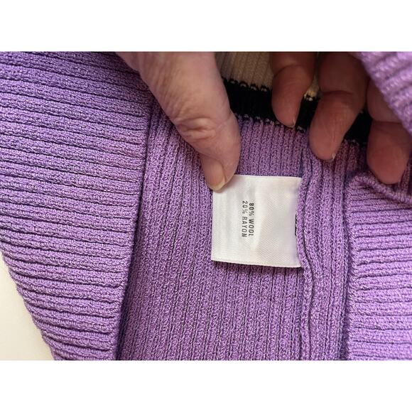 ST. JOHN SPORT Marie Gray Sleeveless Small Purple Waist Length Knit Tank - Picture 4 of 9